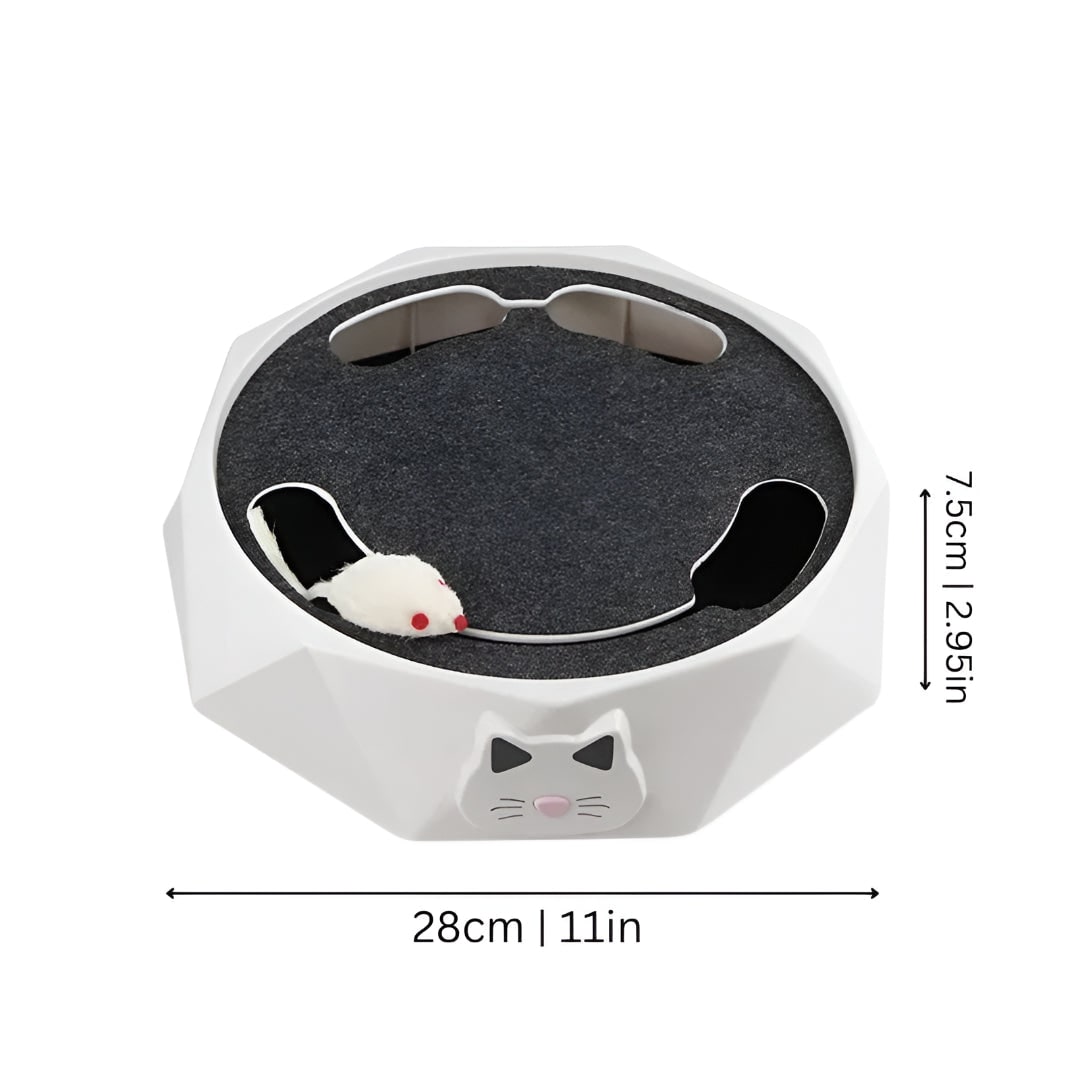 Jouet pour chat avec souris motorisée et surface à griffer