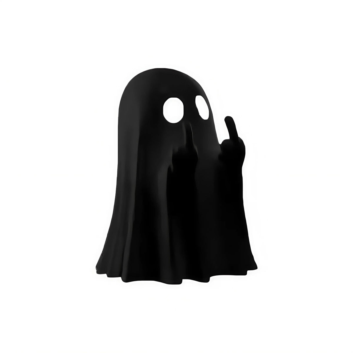 Figurine de fantôme assis en polyrésine, blanc ou noir