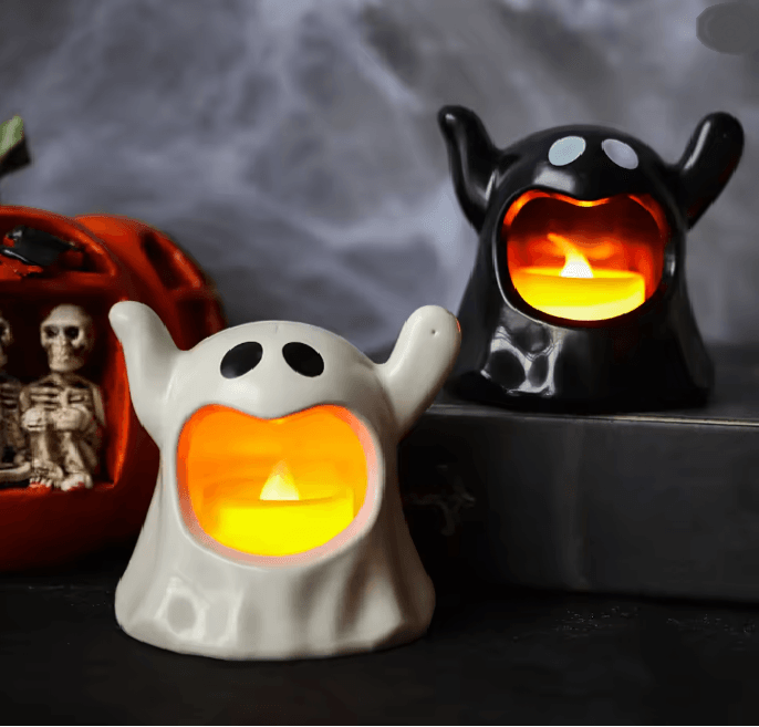 Lumière LED fantôme à effet de bougie, alimentation sur piles