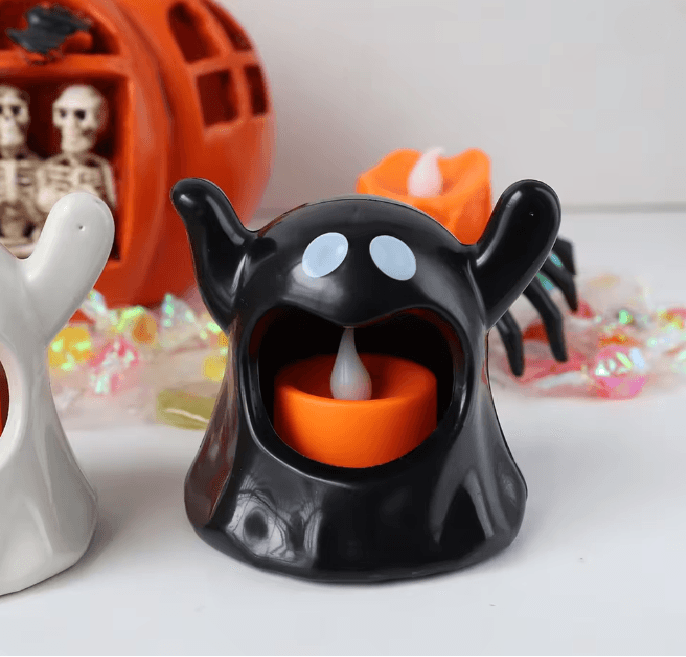 Lumière LED fantôme à effet de bougie, alimentation sur piles