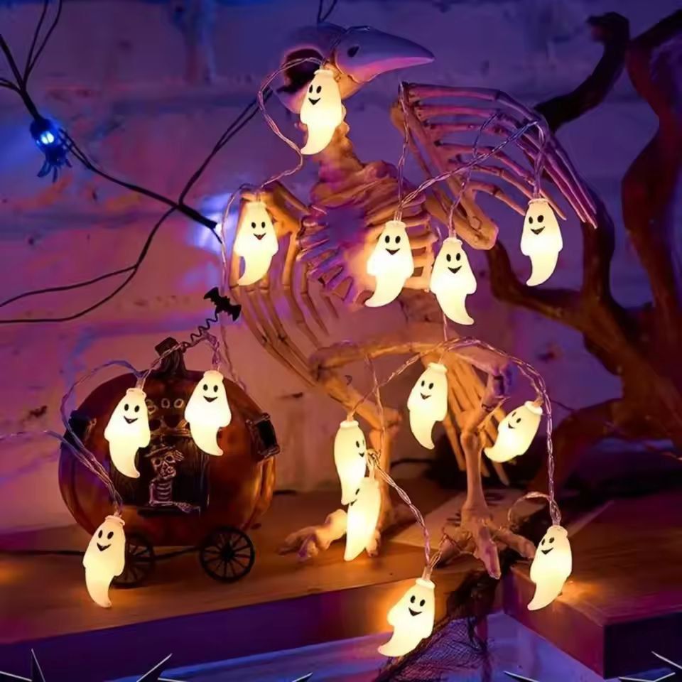 Guirlande lumineuse fantômes à piles, 10, 20 ou 40 LED