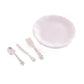 Vaisselle miniature 1:12 avec assiette et couverts, 4 pièces
