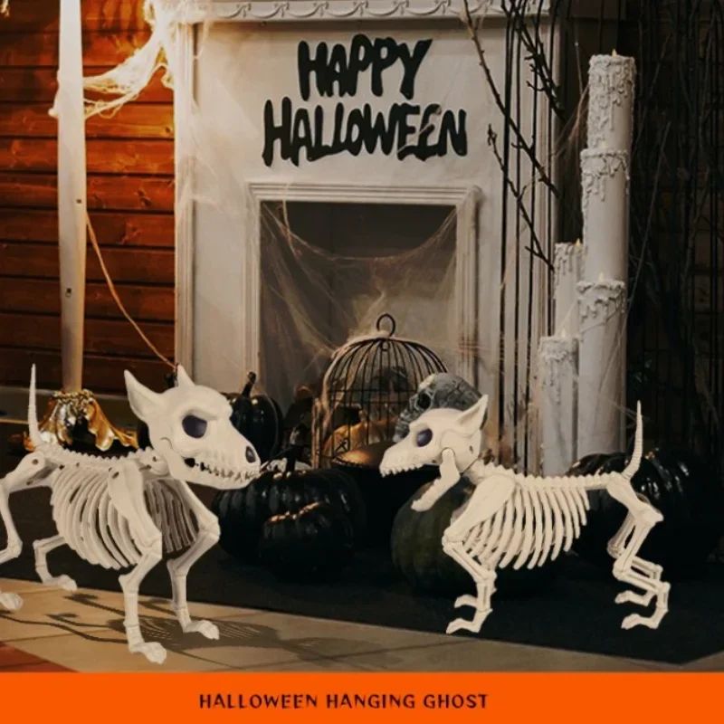 Squelette de loup décoratif en plastique et résine pour Halloween