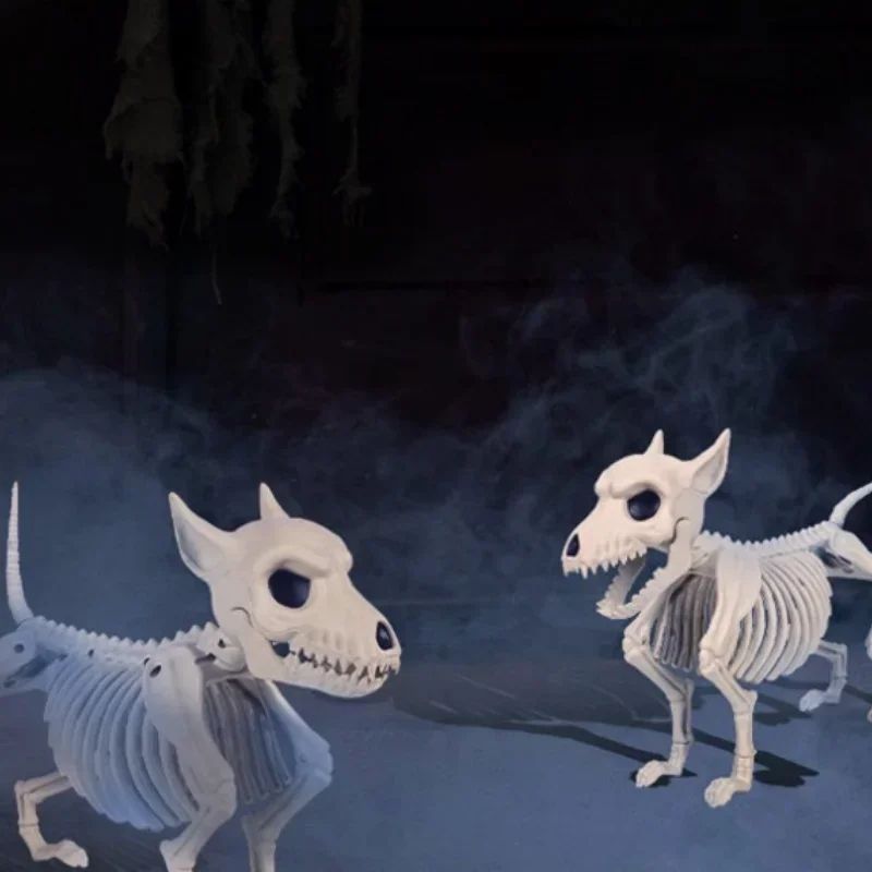 Squelette de loup décoratif en plastique et résine pour Halloween