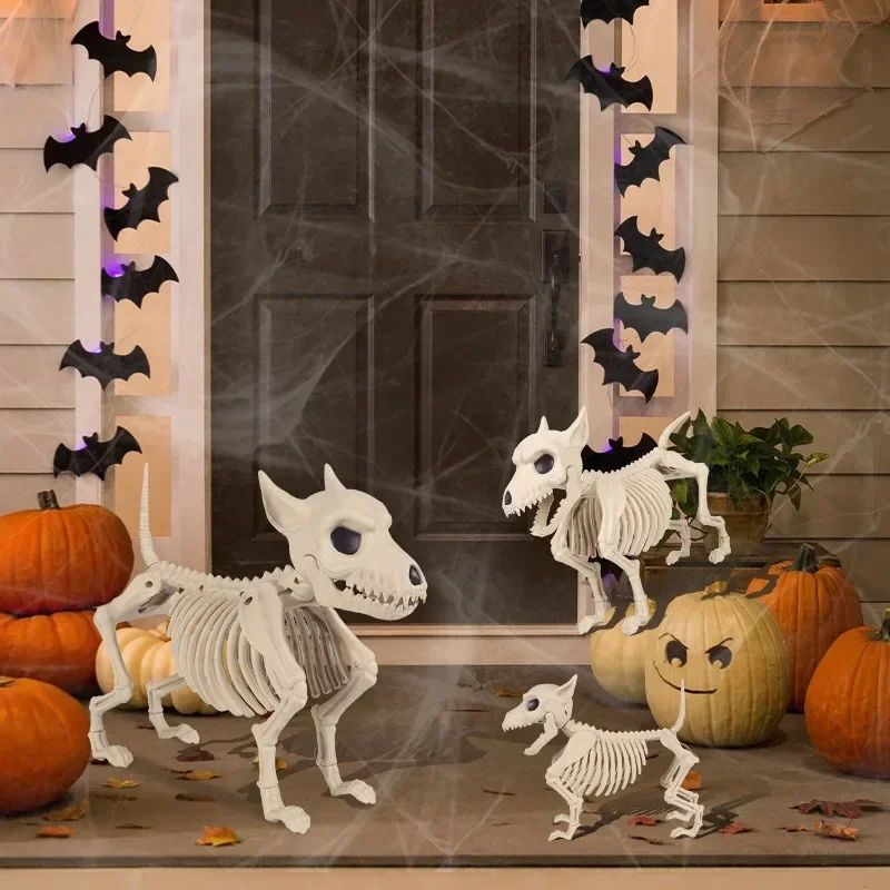 Squelette de loup décoratif en plastique et résine pour Halloween