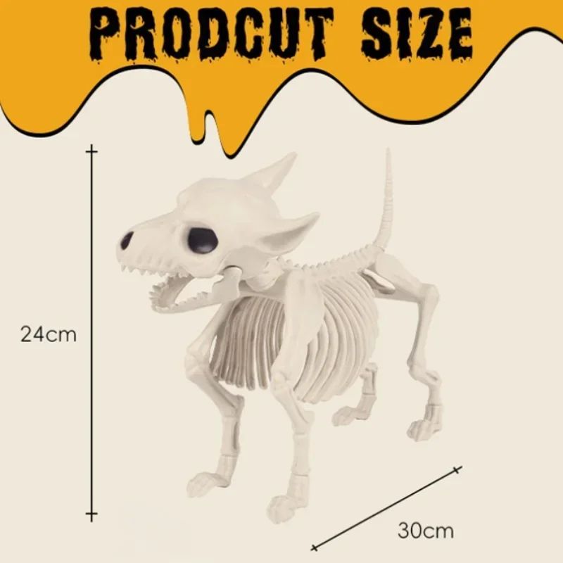 Squelette de loup décoratif en plastique et résine pour Halloween