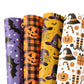 Papier cadeau Halloween à motifs fantômes et citrouilles, 4 feuilles