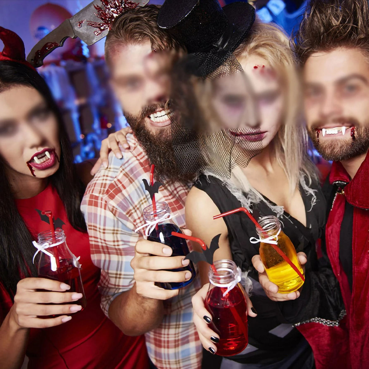 Dents de vampire en résine avec billes de fixation thermoplastiques