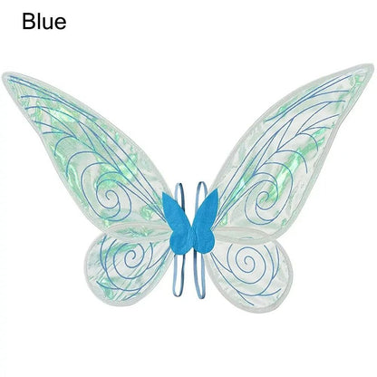 Ailes de papillon en organza scintillant avec bretelles pour déguisement