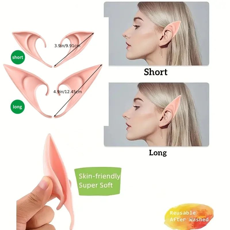 Oreilles d’elfe en silicone pour déguisement, 8 modèles