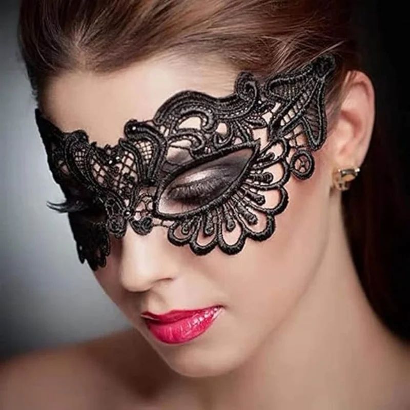 Masque de bal en dentelle pour femme avec rubans en satin