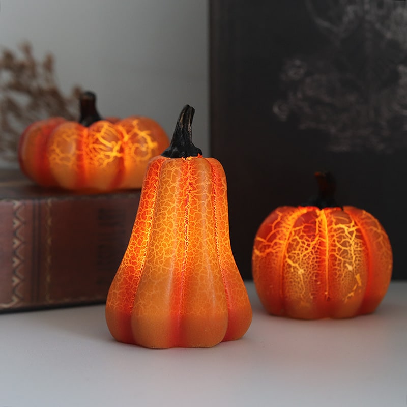 Mini citrouille LED à piles pour décoration d'Halloween