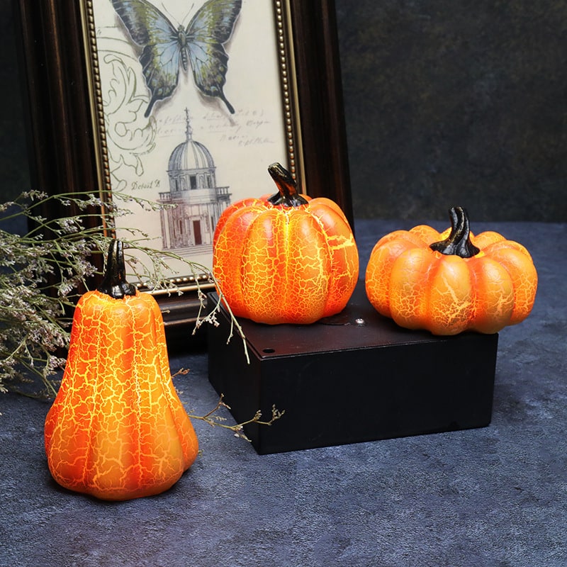 Mini citrouille LED à piles pour décoration d'Halloween