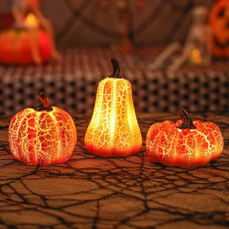 Mini citrouille LED à piles pour décoration d'Halloween