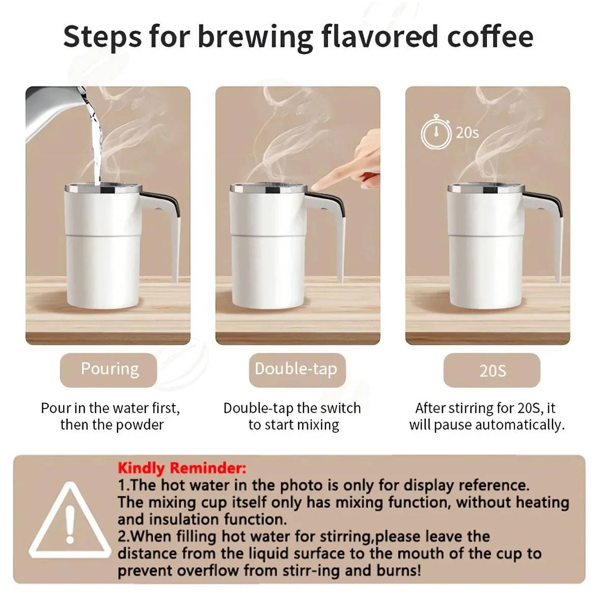 Mug mélangeur rechargeable avec affichage de température