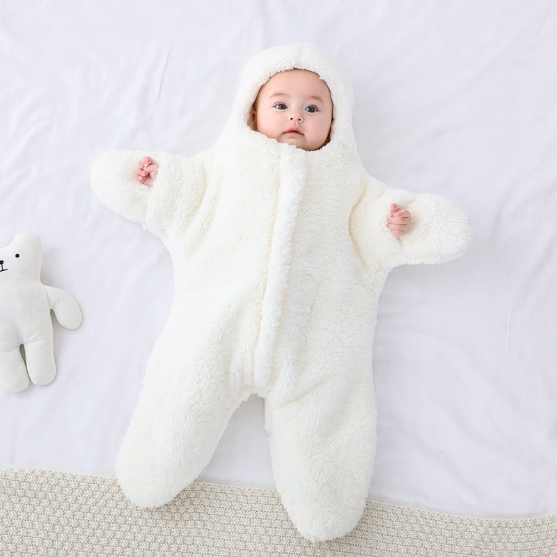 Couverture bébé en étoile à capuche et doublure coton