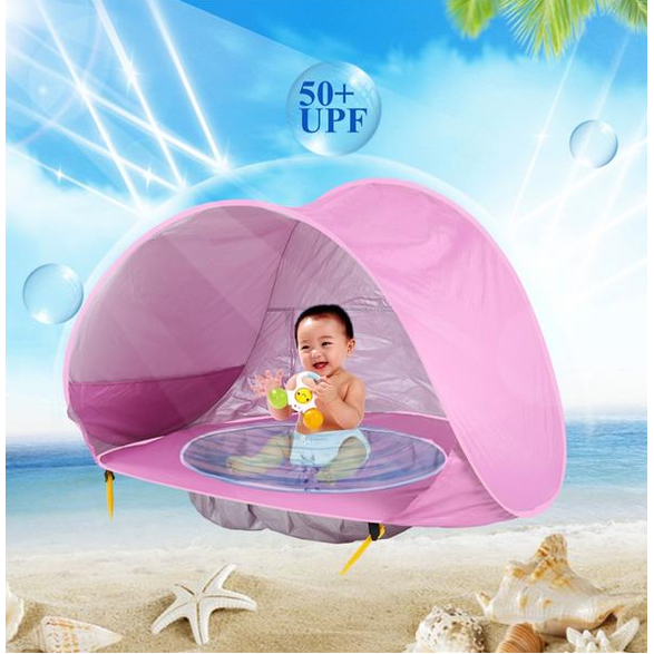 Tente de plage enfant dépliable avec poche de bassin