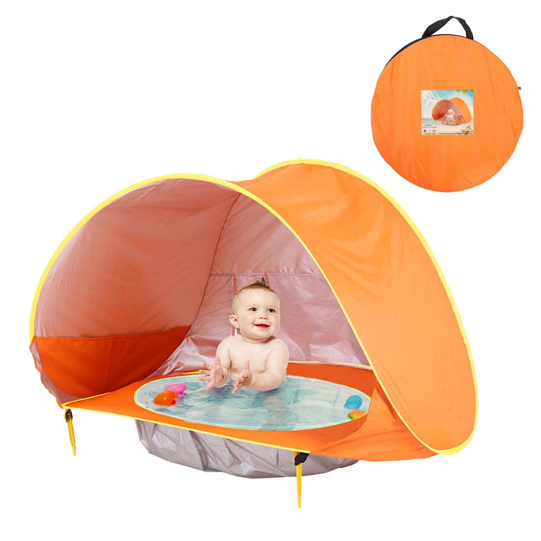 Tente de plage enfant dépliable avec poche de bassin