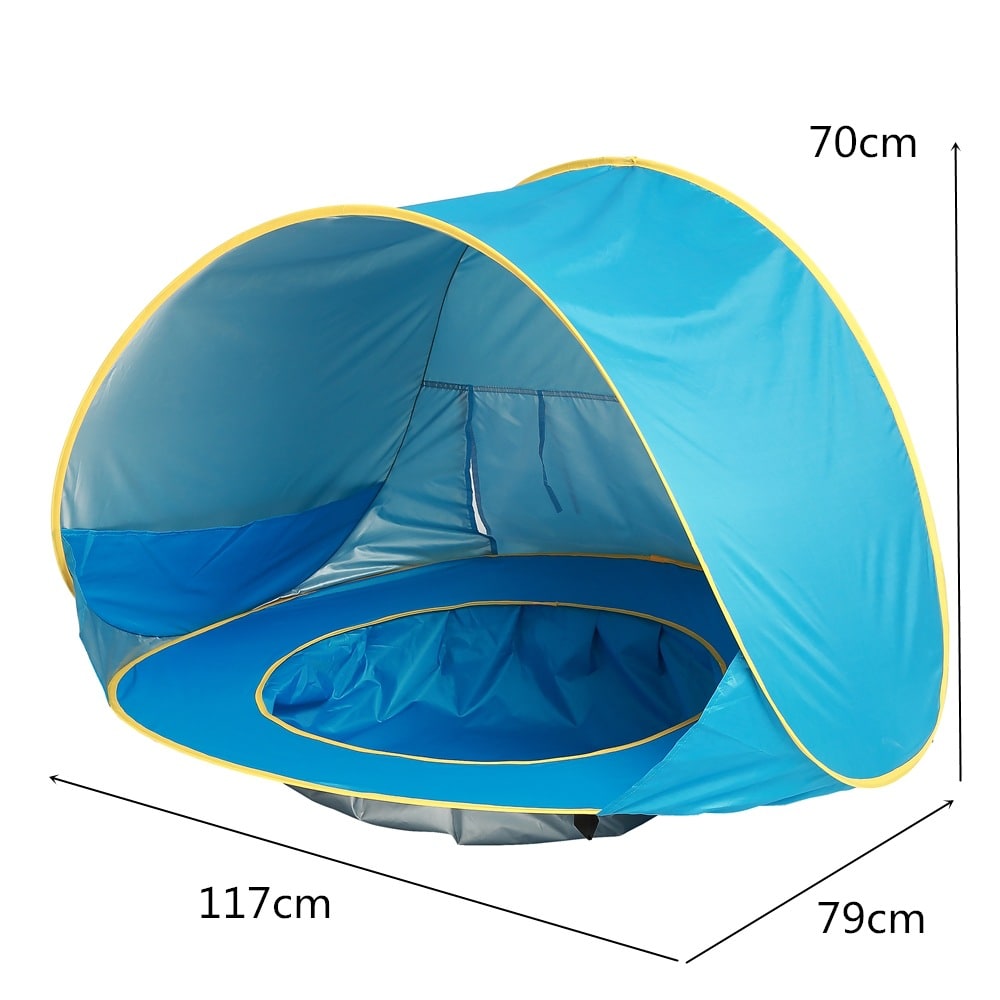Tente de plage enfant dépliable avec poche de bassin