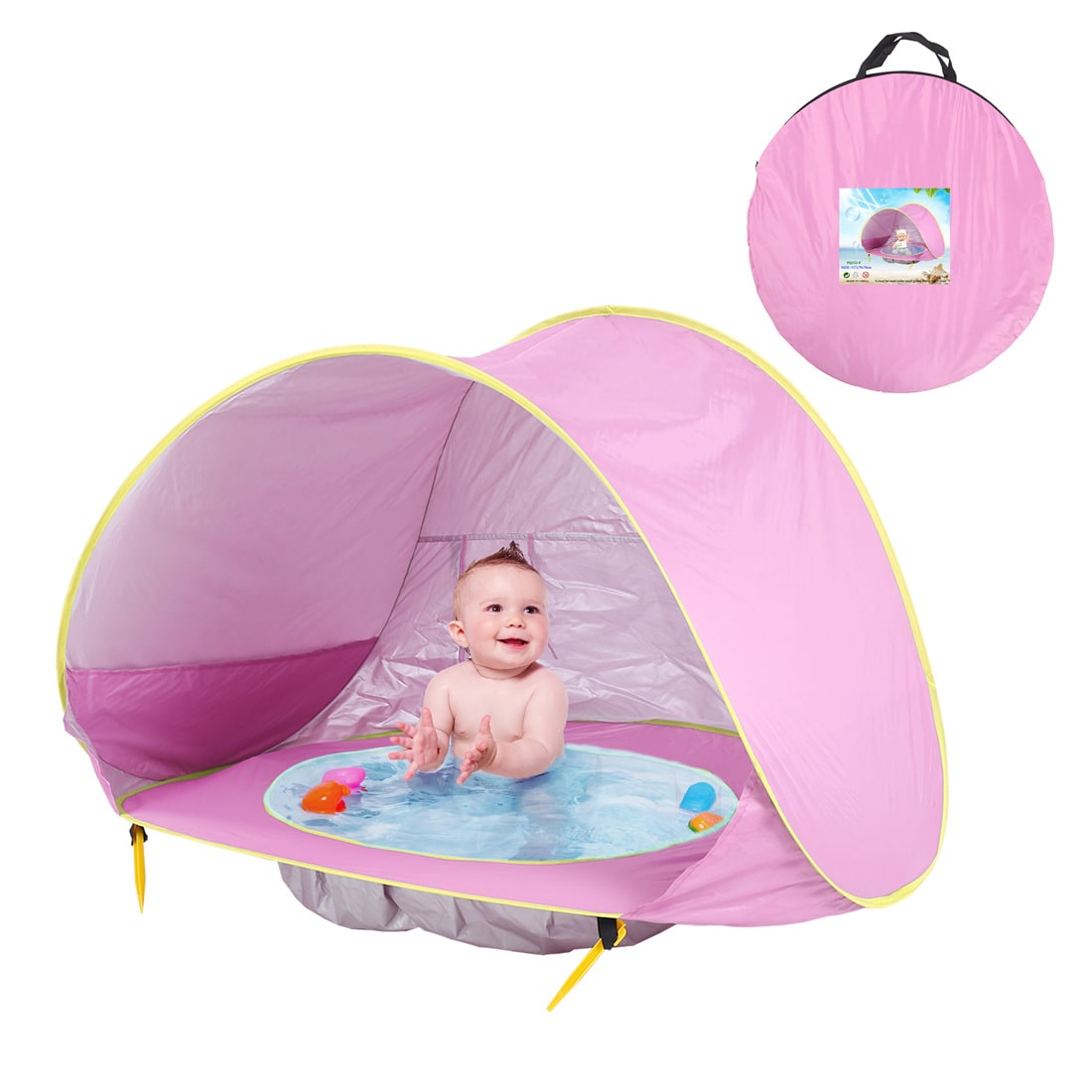 Tente de plage enfant dépliable avec poche de bassin