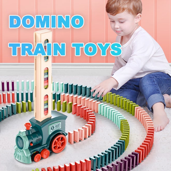 Train à dominos électrique avec distributeur automatique
