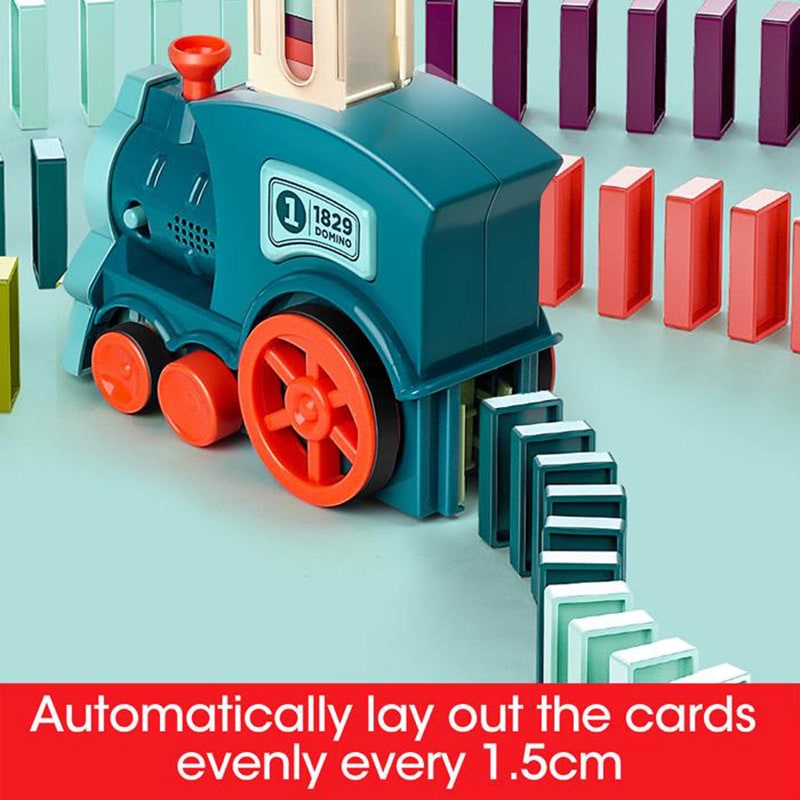 Train à dominos électrique avec distributeur automatique