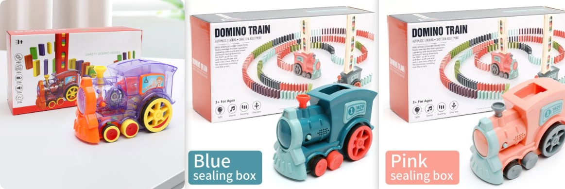 Train à dominos électrique avec distributeur automatique