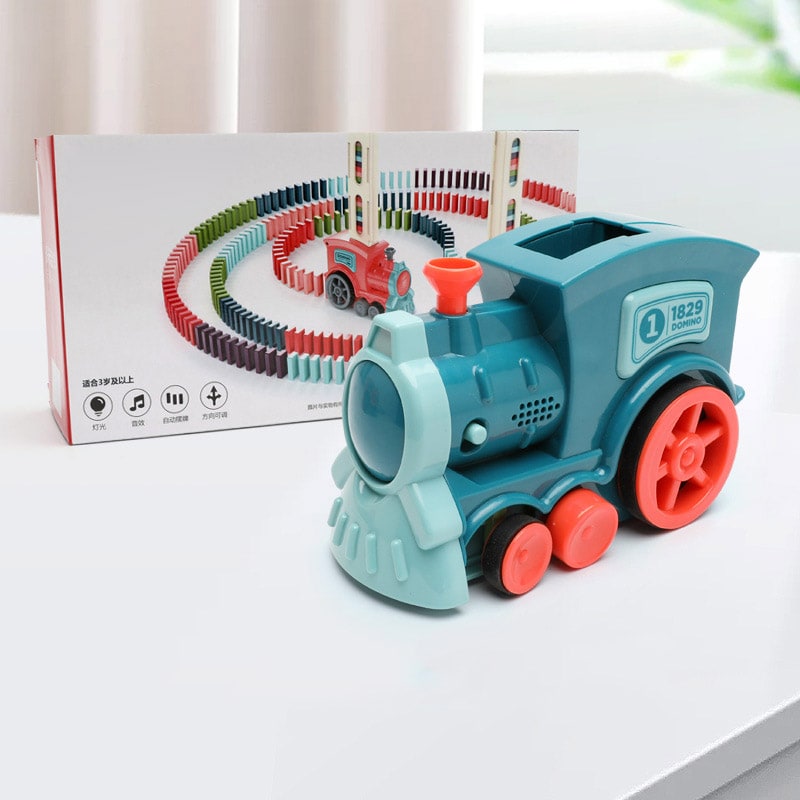 Train à dominos électrique avec distributeur automatique