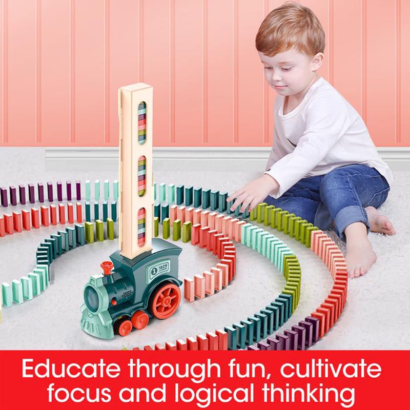 Train à dominos électrique avec distributeur automatique