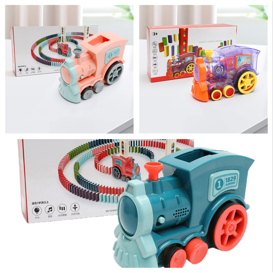 Train à dominos électrique avec distributeur automatique