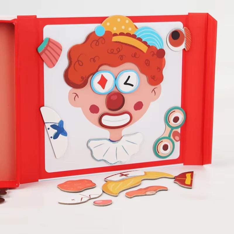 Livre magnétique de visages à composer avec cartes modèles