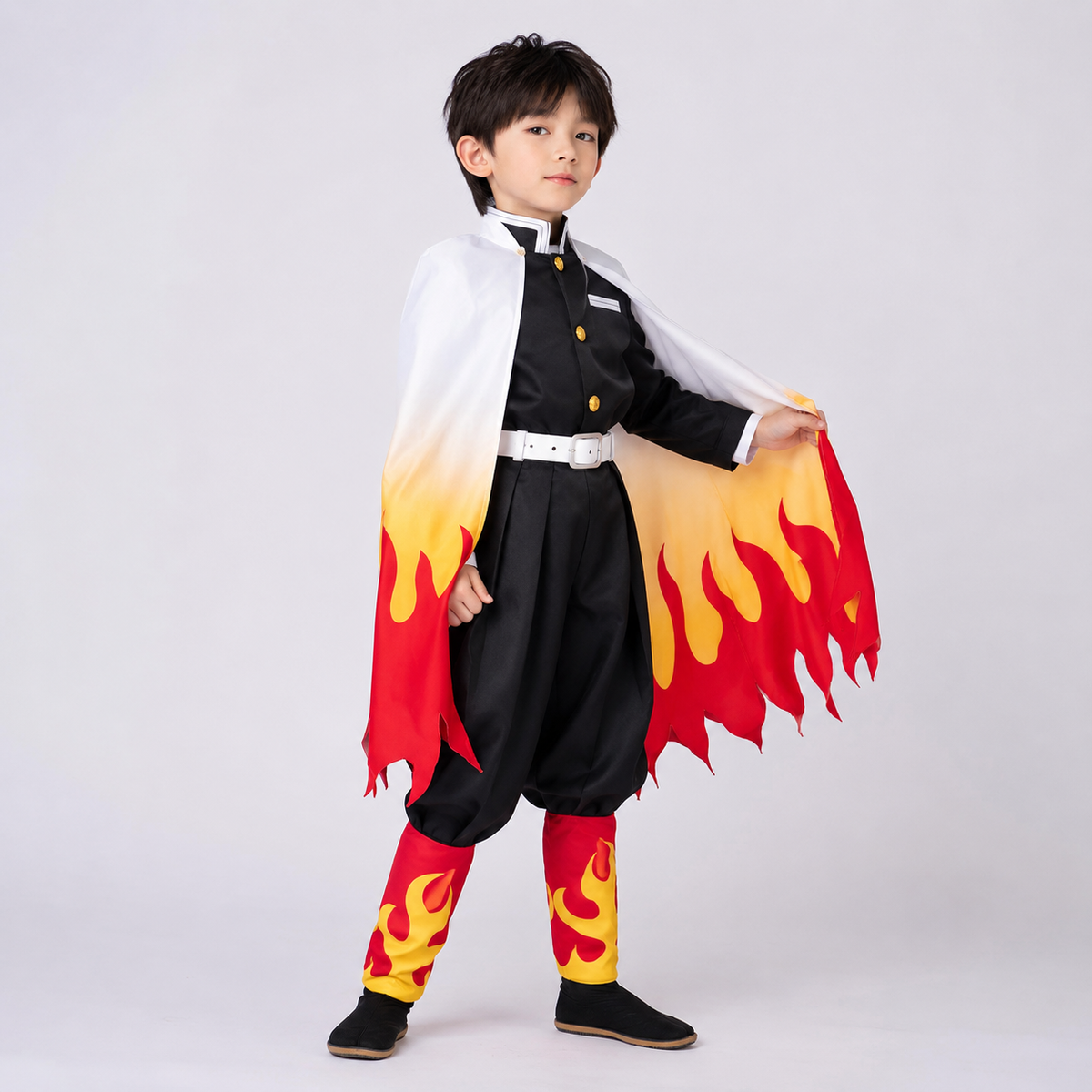 Déguisement de guerrier avec cape et bandes à motif flammes