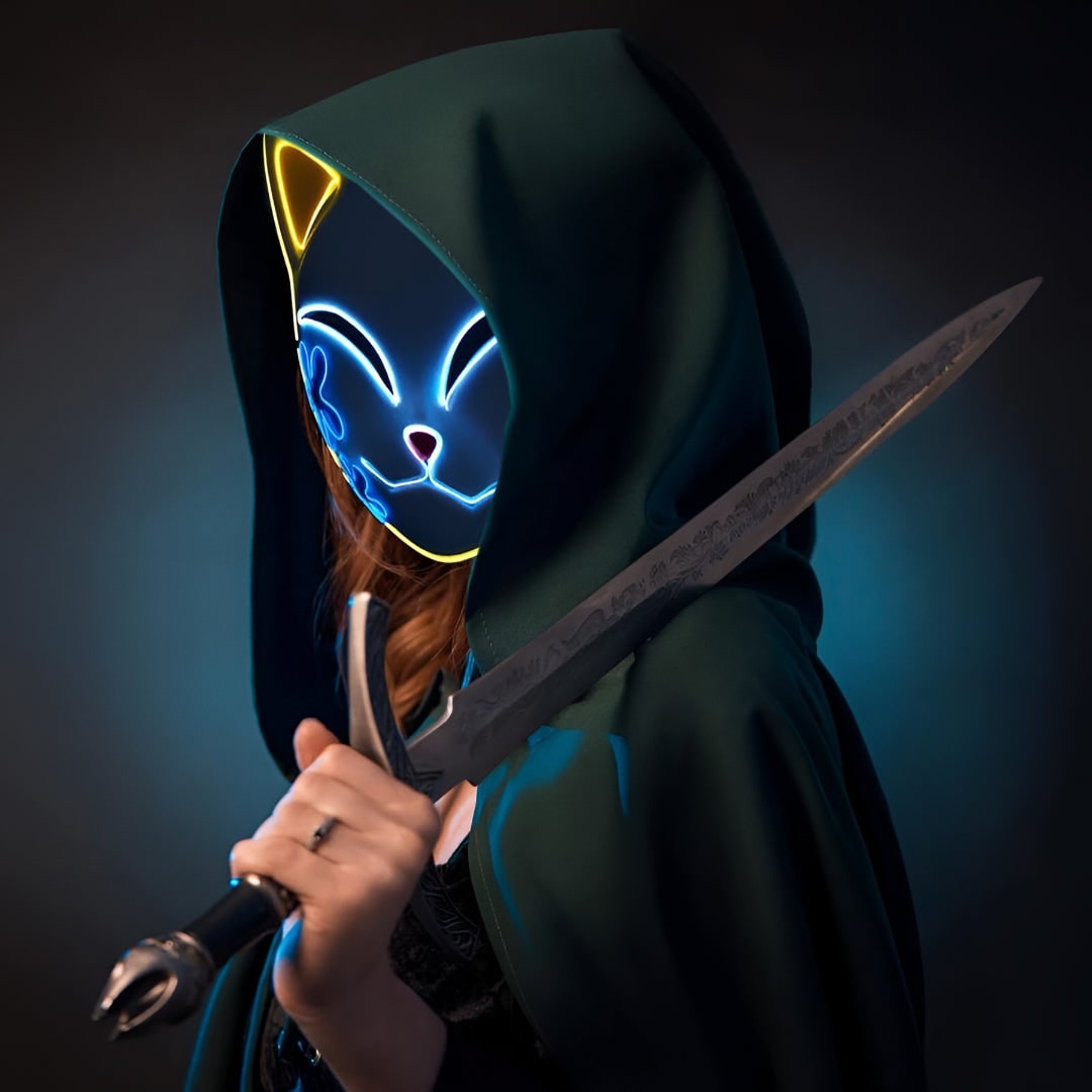 Déguisement de guerrier avec cape et bandes à motif flammes