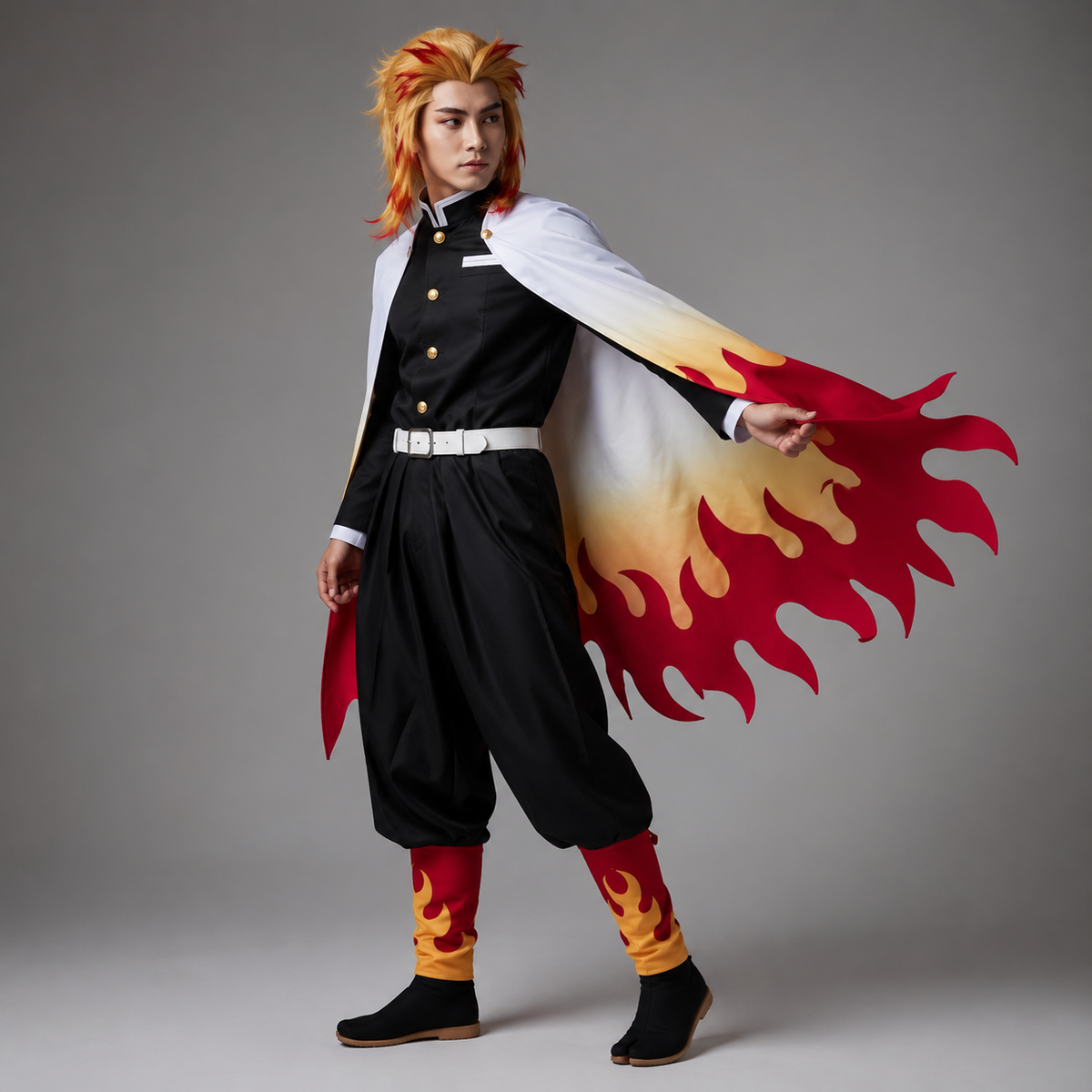 Déguisement de guerrier avec cape et bandes à motif flammes