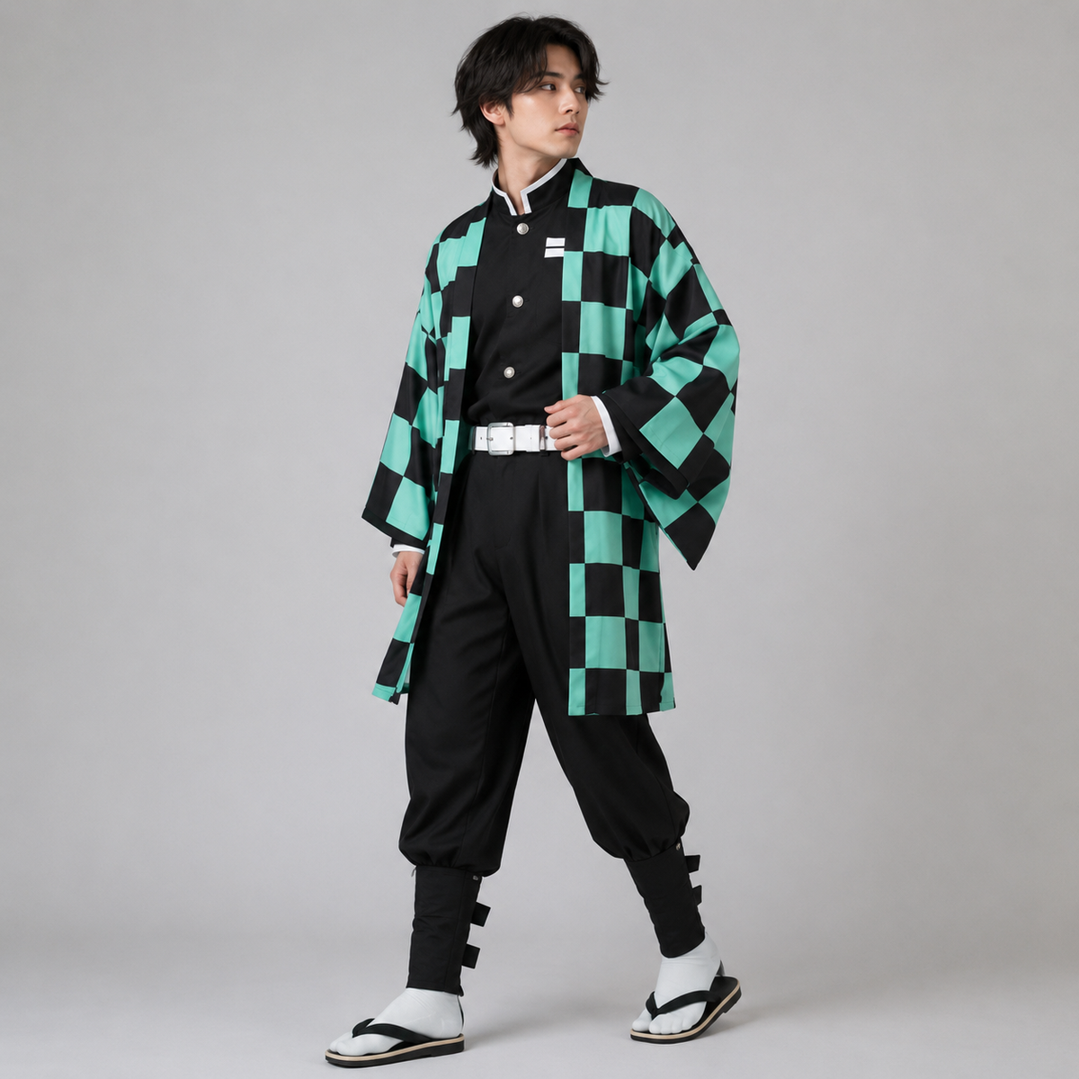 Déguisement de guerrier à veste à carreaux et pantalon