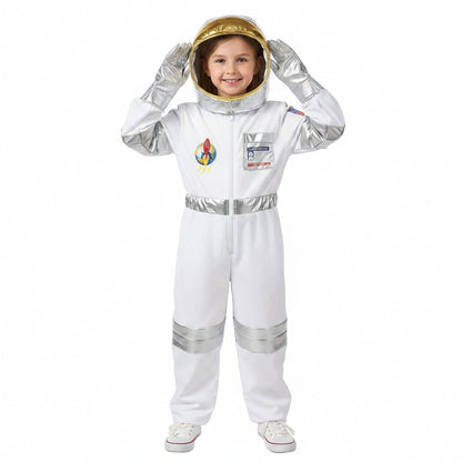 Déguisement enfant d'astronaute avec casque textile et gants