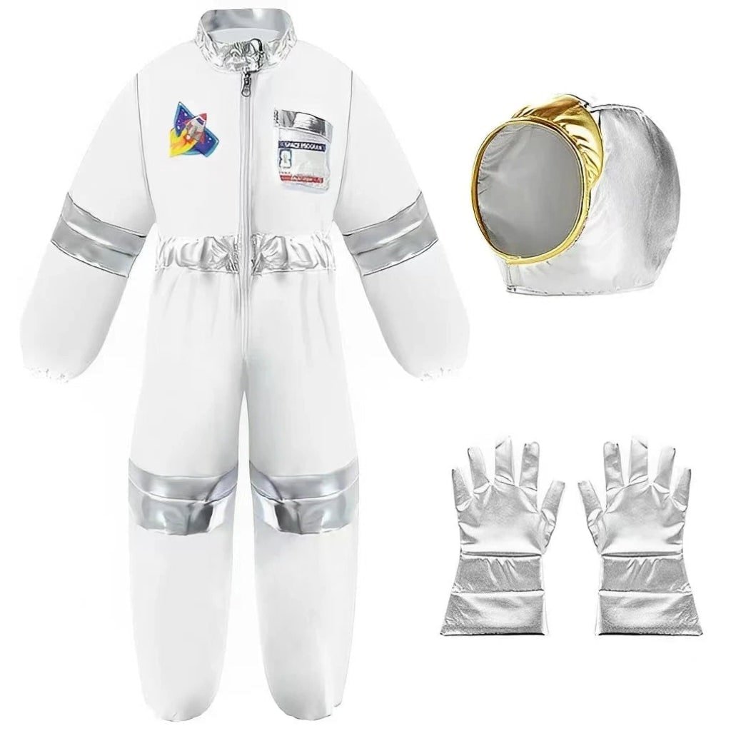 Déguisement enfant d'astronaute avec casque textile et gants