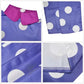 Déguisement à robe violette à pois, collants et perruque