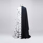 Déguisement enfant noir et blanc avec robe, cape et perruque