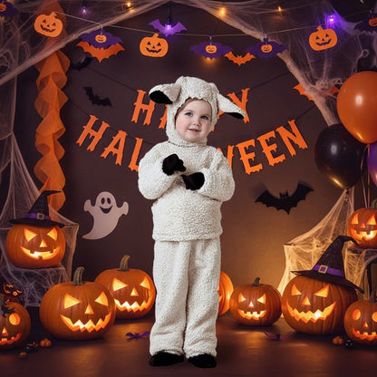 Costume enfant d'animal en polaire avec moufles et couvre-chaussures