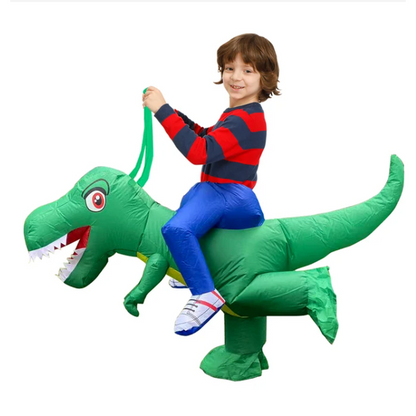 Costume enfant de dinosaure gonflable avec fausses jambes