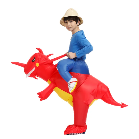 Costume enfant de dinosaure gonflable avec fausses jambes