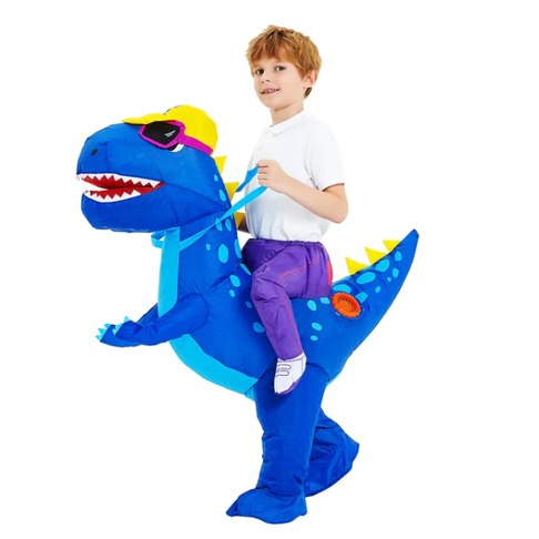 Costume enfant de dinosaure gonflable avec fausses jambes