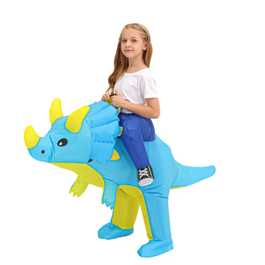 Costume enfant de dinosaure gonflable avec fausses jambes