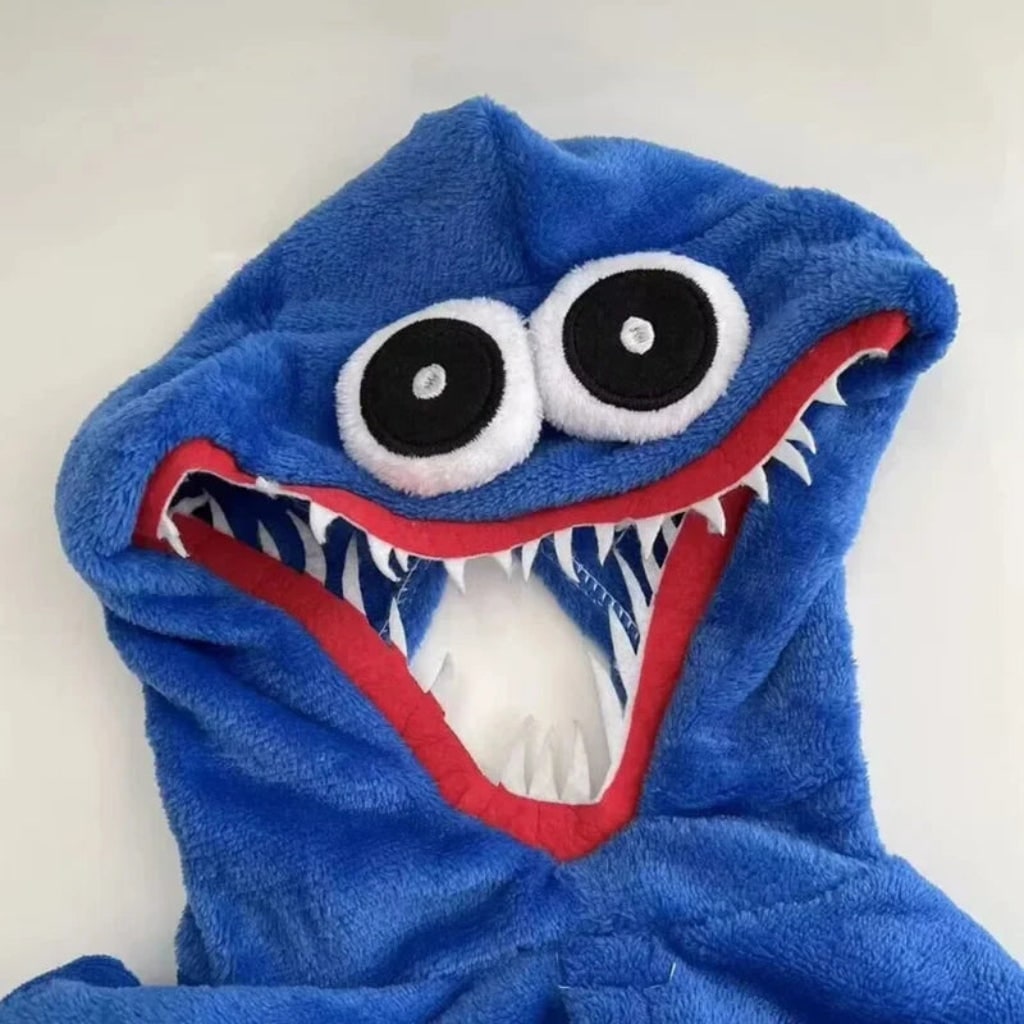 Combinaison de déguisement enfant monstre bleu en polaire