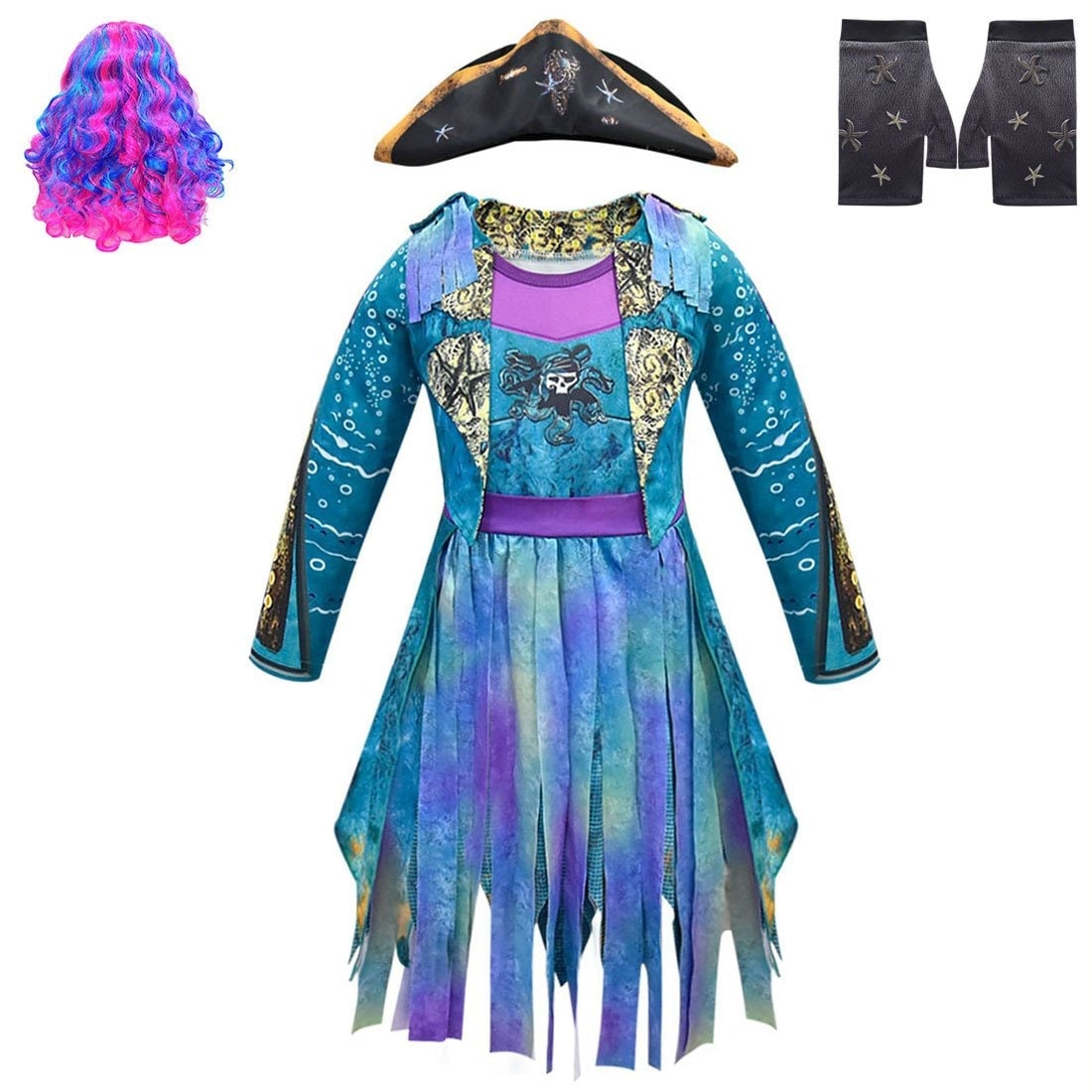 Robe de pirate enfant à motif crâne avec options accessoires