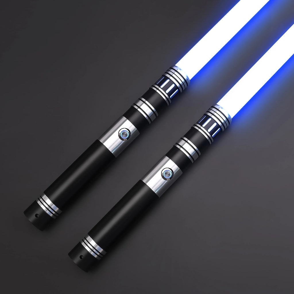 Épée de déguisement lumineuse à poignée métallique et LED RVB