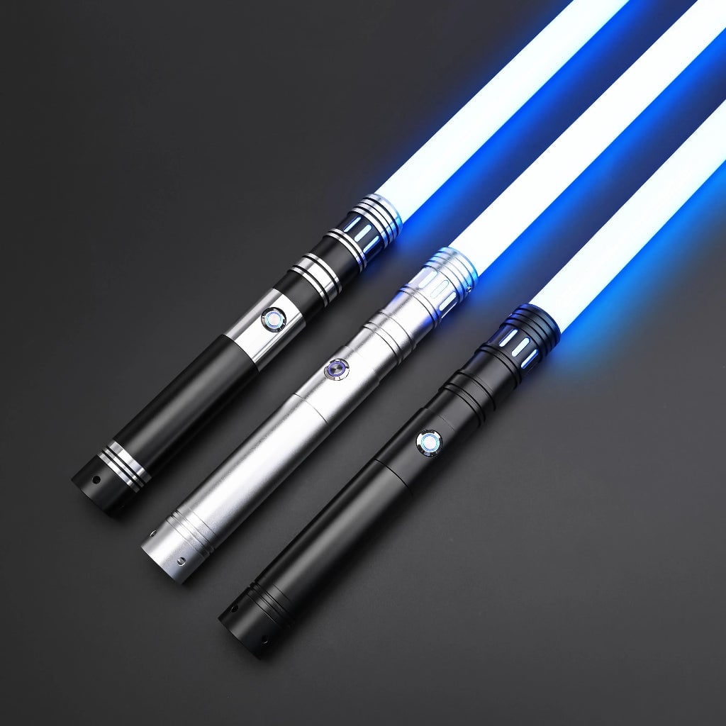Épée de déguisement lumineuse à poignée métallique et LED RVB