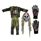 Déguisement enfant de squelette zombie avec masque et gants