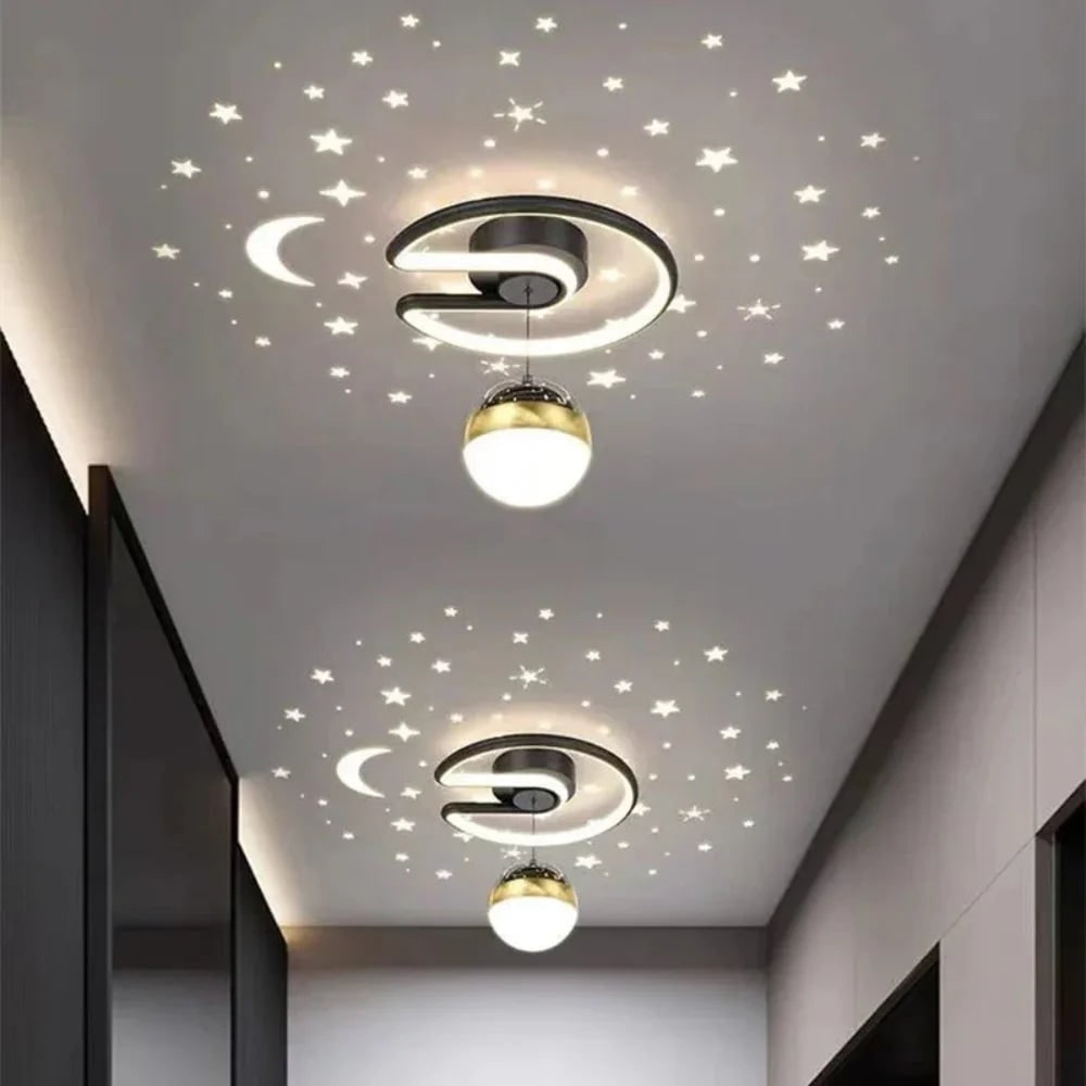 Plafonnier LED à projection d'étoiles et de lune